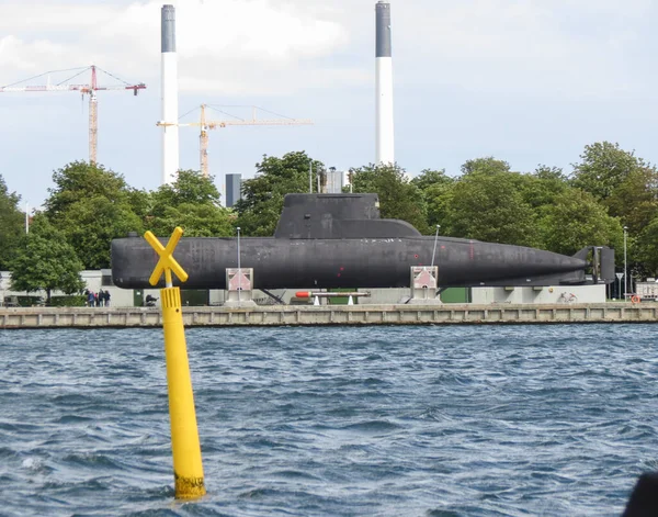 Copenagen Danimarca Circa Agosto 2017 Sommergibile Nero Fuori Dall Acqua — Foto Stock