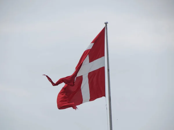 Danmarks Nationella Flagga Europa — Stockfoto