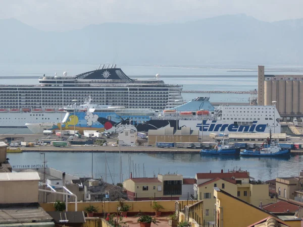 Cagliari Italia Circa Octubre 2019 Crucero Divina Msc Ferry Tirrenia — Foto de Stock