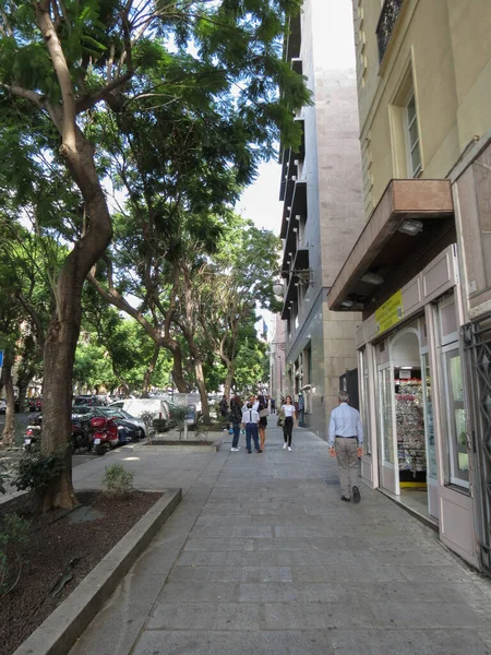 Cagliari Włochy Circa Październik 2019 Ulica Centrum Miasta — Zdjęcie stockowe