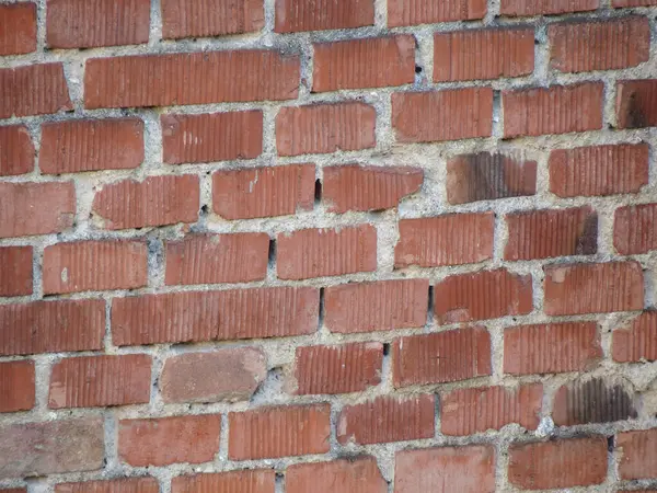 Röd Tegelvägg Användbar Som Bakgrund — Stockfoto