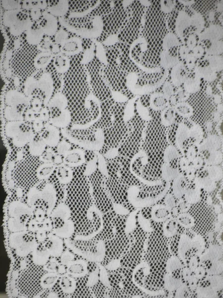 Λευκό Floral Δαντέλα Υφή Ταινία Χρήσιμη Φόντο — Φωτογραφία Αρχείου