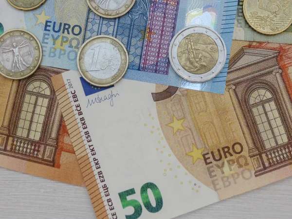 Eurosedlar Och Euromynt Eur Europeiska Unionens Valuta — Stockfoto