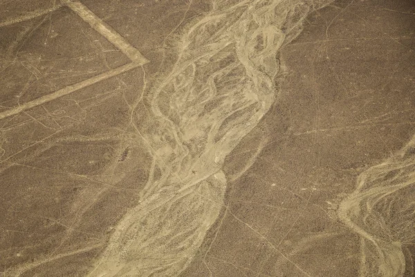 Luchtfoto van de Nazca woestijn, Peru — Stockfoto