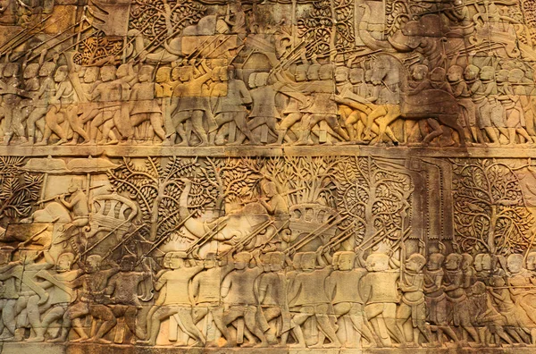 Angkor Wat, τοίχο λεπτομέρεια, Καμπότζη — Φωτογραφία Αρχείου