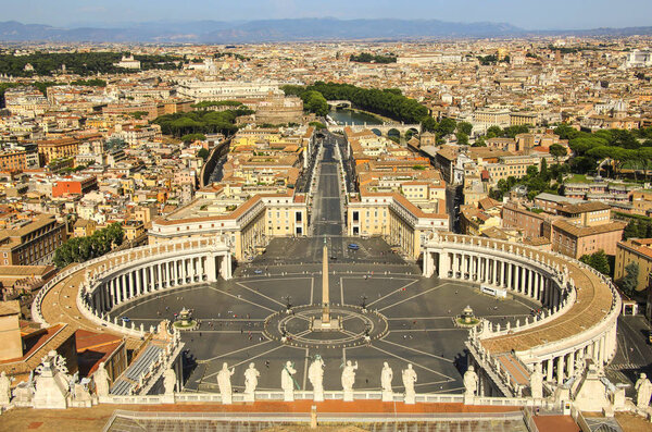 View from St. Peter's Basilica.St. Peter's Square, Piazza San Pietro in Vatican City. Italy.