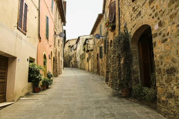 Beautiful street of Montalcino,Tuscany, Italy Stock Image