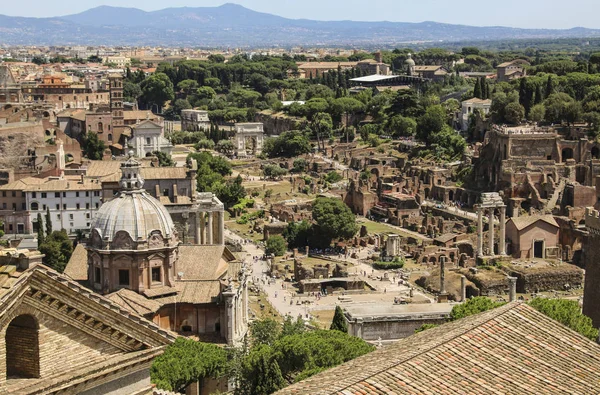 Vedere a Forumului Roman din partea Vittoriano, Roma, Italia — Fotografie, imagine de stoc