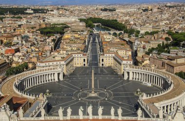 St. Peter's Basilica.St görünümden. Peter Meydanı, Piazza San Pi