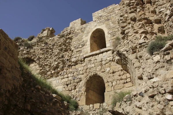 Ruínas do Castelo de Kerak, um grande castelo cruzado em Kerak (Al — Fotografia de Stock