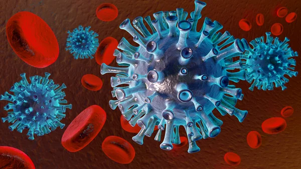 Corona Virus Its Microscopic Environment Stock Picture