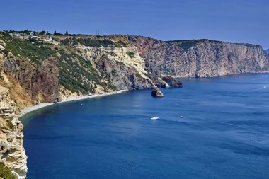 Deniz kayalıklarla ile defne