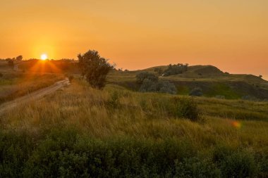 Güzel yaz günbatımı manzara