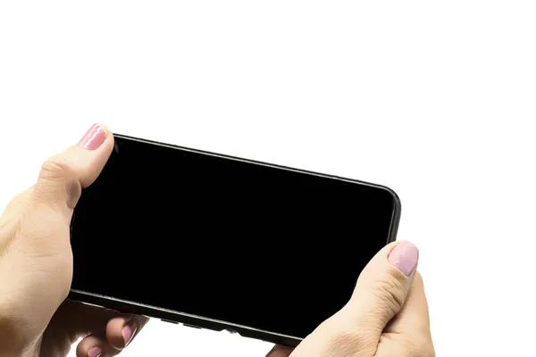 Смартфон з порожнім чорним — стокове фото