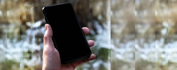 Порожній чорний екран смартфон в — стокове фото