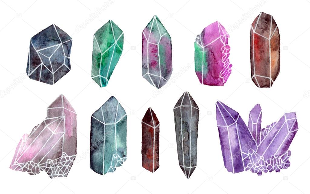Hand painted isolated elements