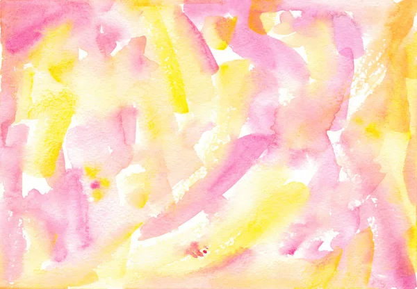 Akvarell rosa och gula textur. — Stockfoto
