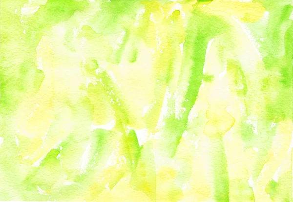 Akvarell, zöld és sárga textúra. — Stock Fotó