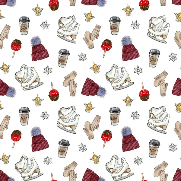 Winter holidays pattern — Stock Photo, Image