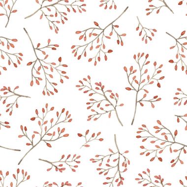 çilek desenli suluboya dal