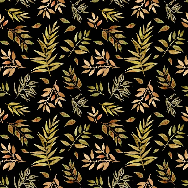 Akwarele Jesienne liście wzór — Zdjęcie stockowe