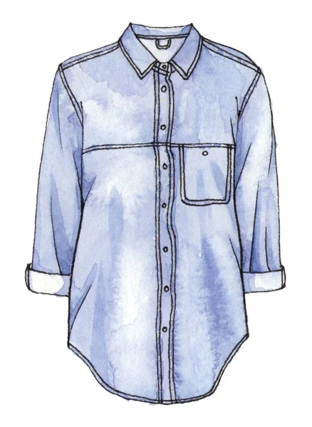 Koszula dżinsowa akwarela — Zdjęcie stockowe