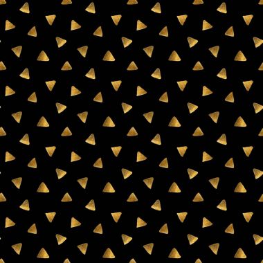 siyah bir arka plan üzerinde dağınık altın üçgen. 