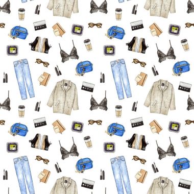 suluboya moda kroki seamless modeli.