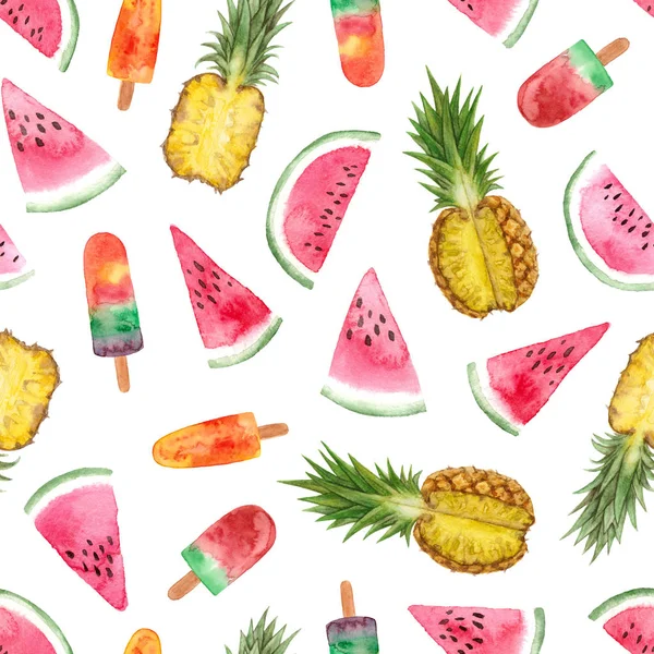 Aquarelle motif de bonbons de fruits d'été . — Photo