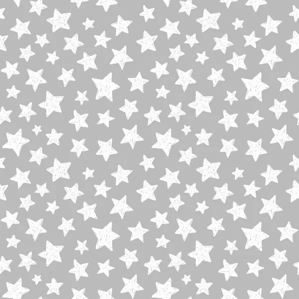 white stars doodle pattern