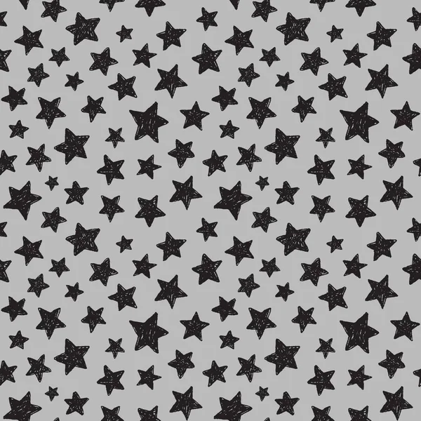 black stars doodle pattern