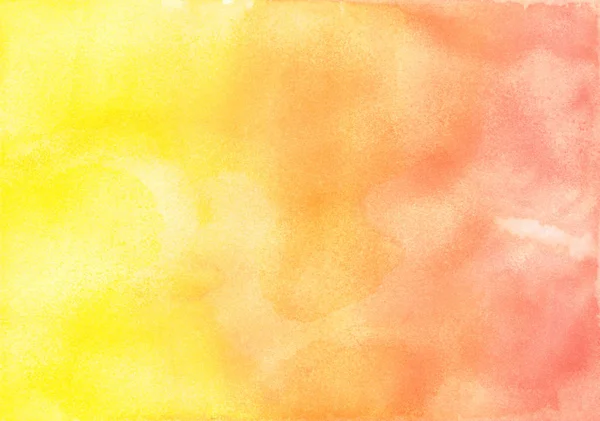 Texture Sfumata Giallo Acquerello Arancio Sfondo Dipinto Mano — Foto Stock