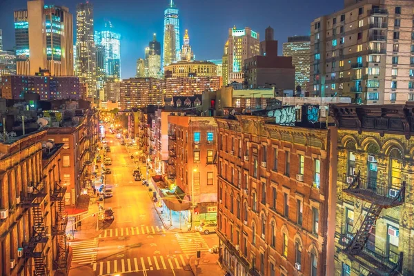 New York City bei Nacht, Chinatown — Stockfoto