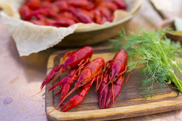 Crayfish Preparado Para Cozinhar Fundo Vintage — Fotografia de Stock