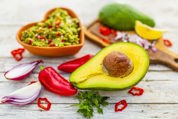 Aguacates Ingredientes Para Guacamole —  Fotos de Stock