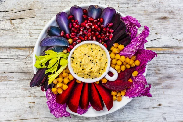 Ensalada Deliciosa Saludable Con Verduras Colores Comida Arco Iris —  Fotos de Stock