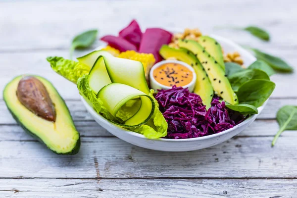 Cuenco Buda Con Verduras Coloridas Deliciosas Saludables —  Fotos de Stock