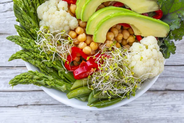 Egészséges Kiegyensúlyozott Vegetáriánus Ételek Fogyókúra — Stock Fotó