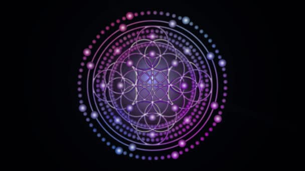 Mandala Pentru Sănătate Noroc Bunăstare Dans Colorat Linii Lumină Spectru — Videoclip de stoc
