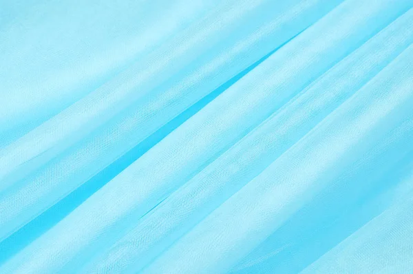 Faliste tekstura tkanina niebieski z organzy — Zdjęcie stockowe
