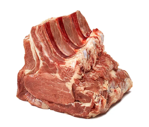 Biefstuk Een Bot Een Witte Achtergrond — Stockfoto