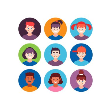 Kullanıcıların Kız ve Oğlanları Avatar Çocuk Grubu 