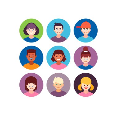 Kullanıcıların Kız ve Oğlanları Avatar Çocuk Grubu 