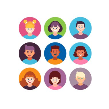 Kullanıcıların Kız ve Oğlanları Avatar Çocuk Grubu 