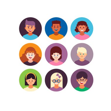 Kullanıcıların Kız ve Oğlanları Avatar Çocuk Grubu 