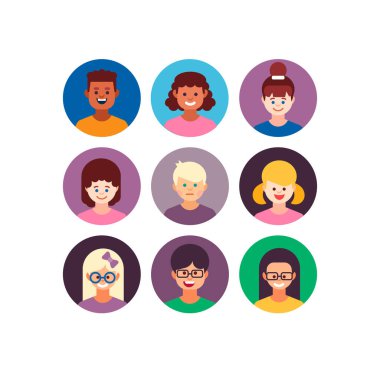 Kullanıcıların Kız ve Oğlanları Avatar Çocuk Grubu 