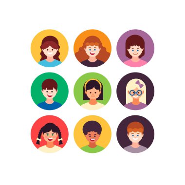 Kullanıcıların Kız ve Oğlanları Avatar Çocuk Grubu 