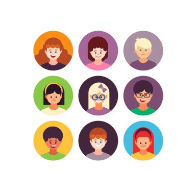 Kullanıcıların Kız ve Oğlanları Avatar Çocuk Grubu 