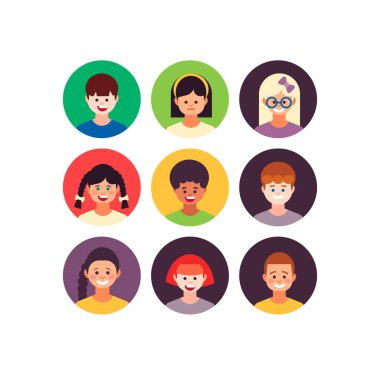 Kullanıcıların Kız ve Oğlanları Avatar Çocuk Grubu 
