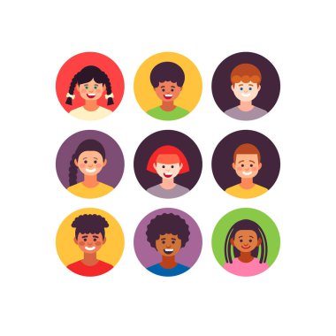 Kullanıcıların Kız ve Oğlanları Avatar Çocuk Grubu 